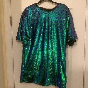 Med sequin mini babydoll dress